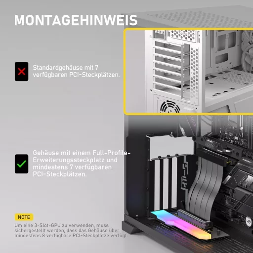 EZDIY-FAB Suport vertical pentru GPU cu modul ARGB și cablu riser PCIe 4.0 - Suport alb de 115 mm pentru placă video, seria RTX40
