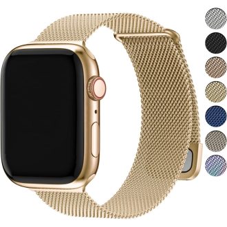   Fullmosa Magnetický Milánsky remienok pre Apple Watch 38-42mm 40-41mm Kompatibilný - Elegantný kovový remienok na hodinky Series 1-10, SE, Ultra modely - Zlatý
