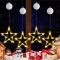 Súprava LED vianočných ozdôb na okno v tvare hviezd Sunshine smile, 4-dielne závesné vianočné osvetlenie