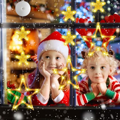 Súprava závesných LED vianočných dekorácií na okno Sunshine smile, 3 kusy