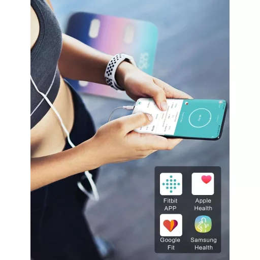 Healthkeep Bluetooth Személyi Mérleg 180kg, LED Kijelzővel iOS Android Apphoz