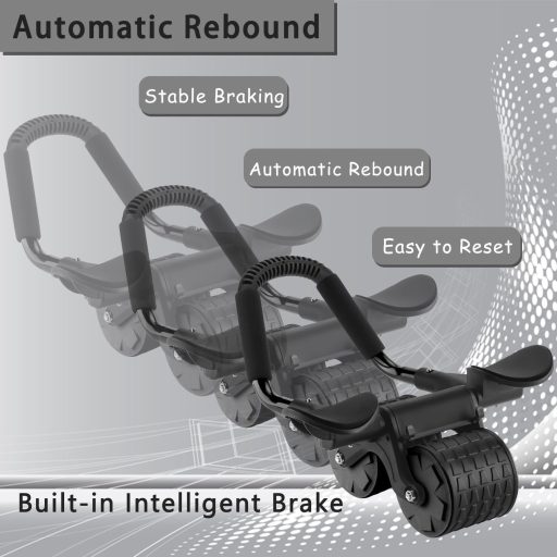 buvyuotu Hasizom Roller Könyöktámogatással és Automatikus Visszarugózással, Hasizom Edzőgép Páros Kerekekkel