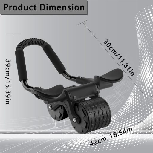buvyuotu Hasizom Roller Könyöktámogatással és Automatikus Visszarugózással, Hasizom Edzőgép Páros Kerekekkel