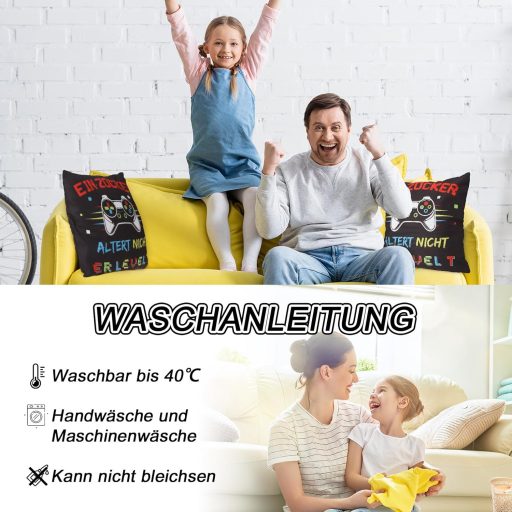 Livdouyu 45x45 cm gamerski ukrasni jastuk s 3 džepa i privjeskom za ključeve