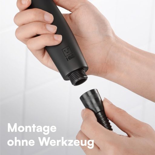 H&S sprchová hlavica, 5 funkcií, silikónové trysky, čierna, úsporná prevádzka