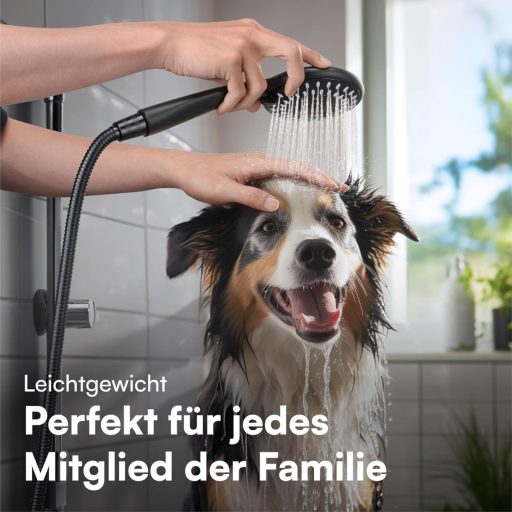 H&S Zuhanyfej 5 funkciós szilikon fúvókás fekete zuhanyfej takarékos vízfogyasztás