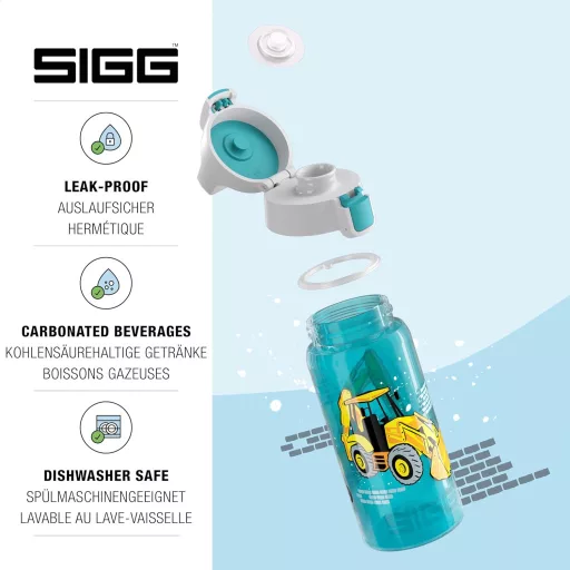Sticlă pentru copii SIGG Viva One 0,5L rezistentă la scurgeri, fără carbogazificare - 2 Builders, 2 ediție specială