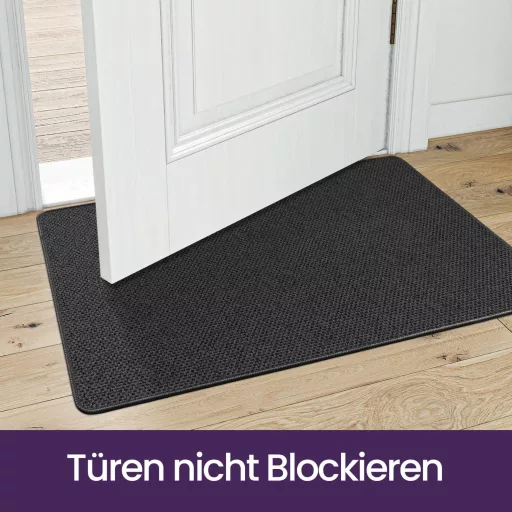 Covoraș de interior DEXI, 44x75 cm, antiderapant, absorbant de murdărie, preș lavabil pentru intrare, gri închis