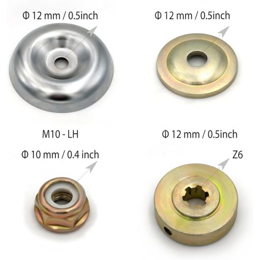 Kit piese de schimb pentru motocoasă Vivita - Set adaptor metalic 5 piese pentru fixarea cuțitului, compatibil cu motocoase pe benzină, mașini de tuns iarba și trimmere.