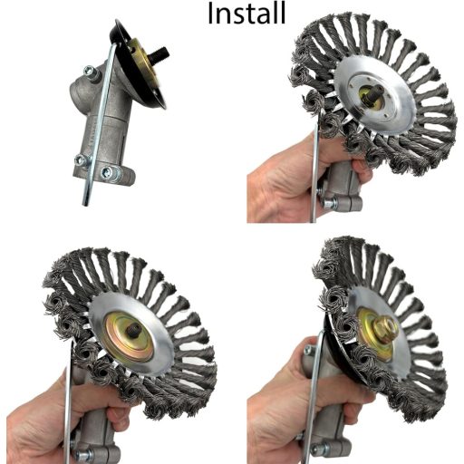 Kit piese de schimb pentru motocoasă Vivita - Set adaptor metalic 5 piese pentru fixarea cuțitului, compatibil cu motocoase pe benzină, mașini de tuns iarba și trimmere.