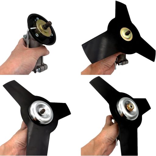 Kit piese de schimb pentru motocoasă Vivita - Set adaptor metalic 5 piese pentru fixarea cuțitului, compatibil cu motocoase pe benzină, mașini de tuns iarba și trimmere.