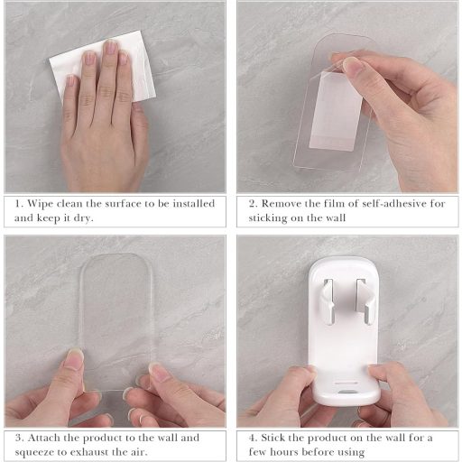 Linkidea Öntapadós Villanyborotva Tartó - Fúrás Nélküli Fürdőszobai Fali Tároló Philips Norelco 2400 és 7000 Sorozathoz, Fehér