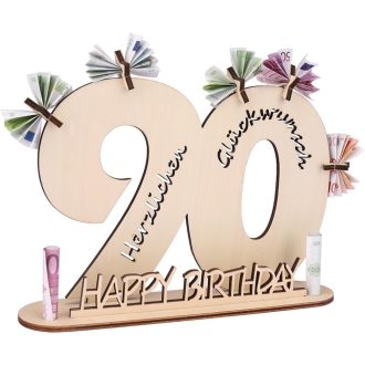   ENLACE Drvena knjiga gostiju za 90. rođendan, dekoracija sa stalkom i drvenim zvijezdama