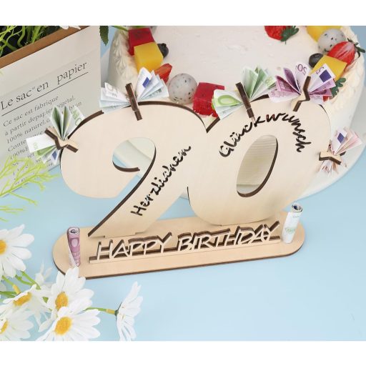 ENLACE Drvena knjiga gostiju za 90. rođendan, dekoracija sa stalkom i drvenim zvijezdama