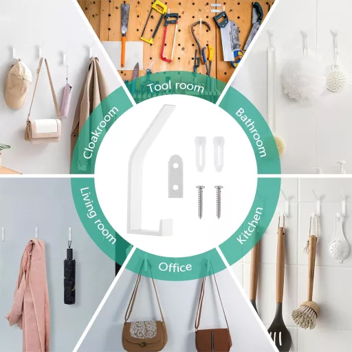 Kssvzz 6 darabos fehér rejtett fali ruhaakasztó szett fürdőszobához és hálóhoz