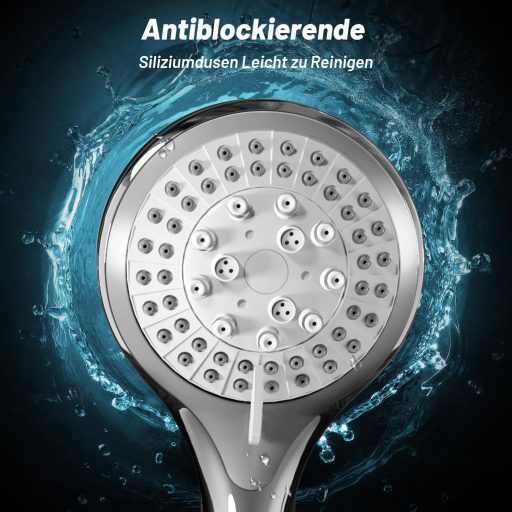 VEHHE Esőzuhany 5 funkciós vízspórlós zuhanyfej krómozott magas nyomás