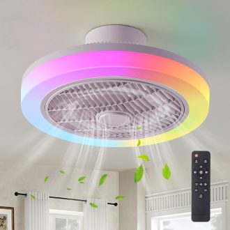   IZOWE RGB LED stropni ventilator 45cm s daljinskim upravljačem i prigušivom svjetiljkom