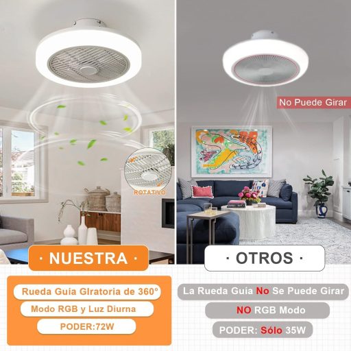 IZOWE RGB LED stropni ventilator 45cm s daljinskim upravljačem i prigušivom svjetiljkom