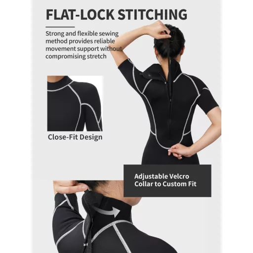 Owntop 3/2mm kratko odijelo od neoprena za plivanje Muško Žensko Stražnji patentni zatvarač za ronjenje Surfanje