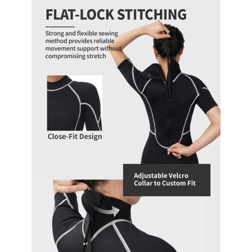 Owntop 3/2mm Shorty Neoprén Úszóruha Férfi Női Hátzipper Búvárkodáshoz Szörfözéshez