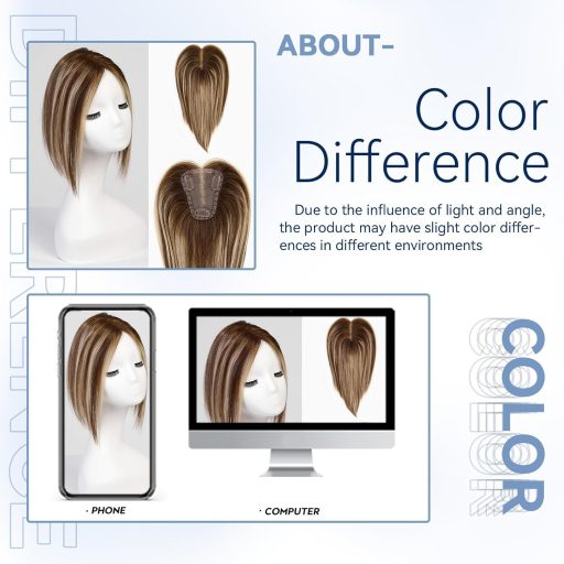 EMMOR Dámske príčesky z pravých vlasov, ručne viazané na švajčiarskej čipkovanej báze, rozmer 9x10 cm, dĺžka 30 cm, hnedé.