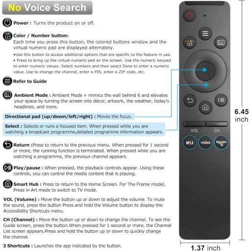 GOUYESHO Univerzális Távirányító Samsung QLED 4K 8K Smart TV-hez