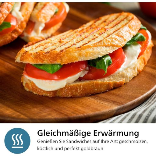 Philips Sandwichmaker 5000 750W Panini Grill Waffle Fekete/Ezüst