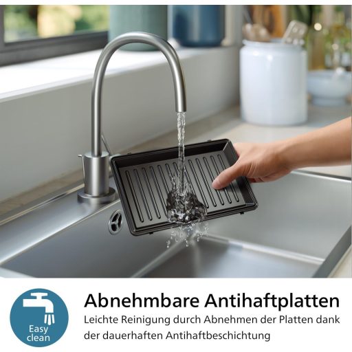 Philips Sandwichmaker 5000 750W Panini Grill Waffle Fekete/Ezüst