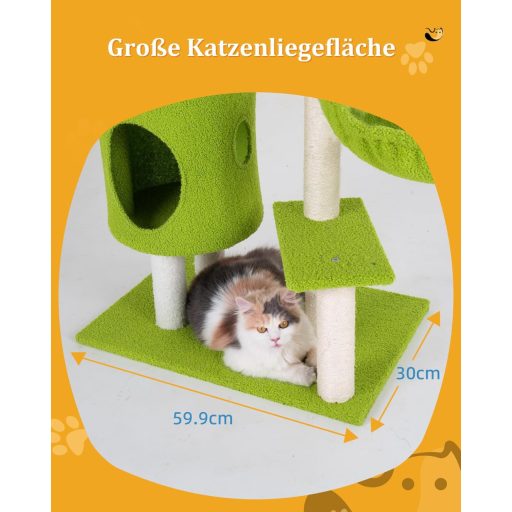 Grebalica za mačke Aechonow 104 cm, toranj s cvjetnim uzorkom, višekatni dvorac za mačke s mrežom i špiljama