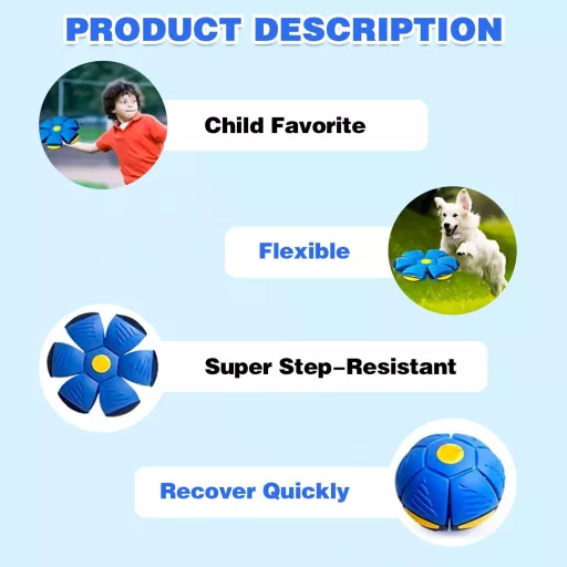 MagiSel Interaktivna igračka za pse, leteći disk - plavi frizbi za sve pasmine, prijenosni rekvizit za igru za kućne ljubimce, 180g