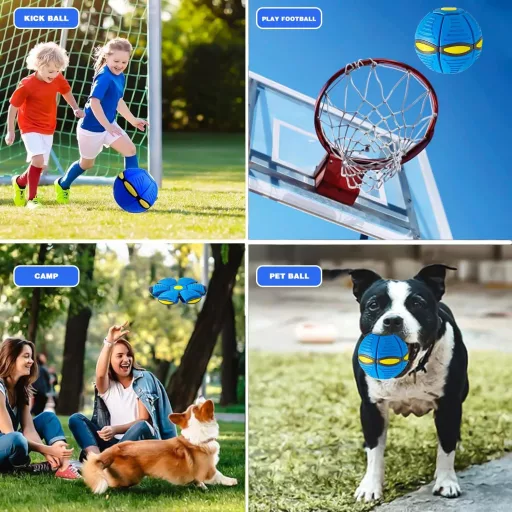 MagiSel Jucărie Interactivă pentru Câini, Frisbee Zburător - Minge Albastră Frisbee pentru Toate Rasele de Câini, Dispozitiv de Joacă Portabil pentru Animale de Companie, 180g