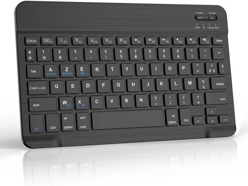 SENGBIRCH Vezeték Nélküli Bluetooth Billentyűzet AZERTY Francia Kiosztással - Ultravékony, iOS, iPad, Android, Samsung, Xiaomi Kompatibilis,