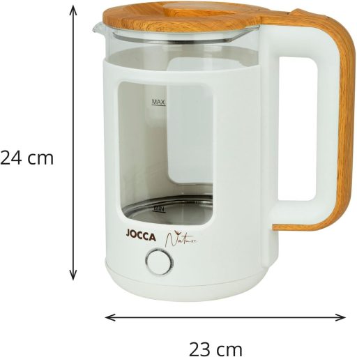 Jocca Nature Line Vízforraló 1,8L Boroszilikát Üveg 1500W Fehér
