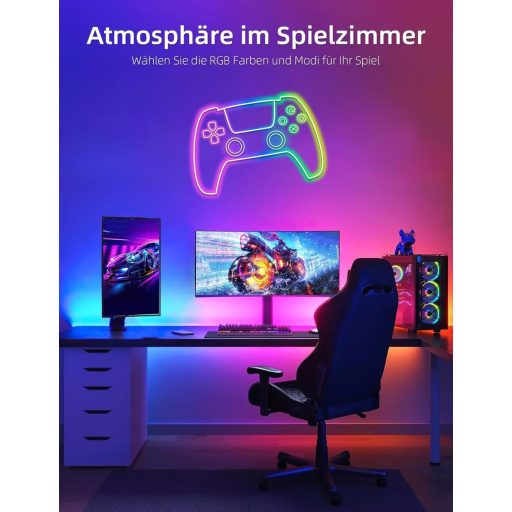 Lamomo RGB LED Szalag 20m - 24V Vízálló Neon LED Csík Applikációs Vezérléssel - Zenére Szinkronizáló Hangulatvilágítás Nappaliba, Hálószobáb