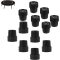 YINGLUOEU 12 ks Protišmykové gumové chrániče na nohy trampolíny – Ochranné krytky na trampolínu, nábytok a pružinové postele – čierne, 2,5 x 4 cm