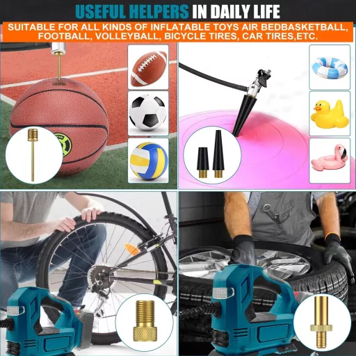 Compresor de aer cu acumulator JUDANNA 18V, cu manometru digital și lampă LED