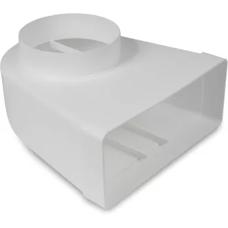   Repa Market Racord conductă plată-rotundă 90° 220x90mm - Diametru 125mm Ventilație Aer Condiționat Încălzire Răcire Plastic
