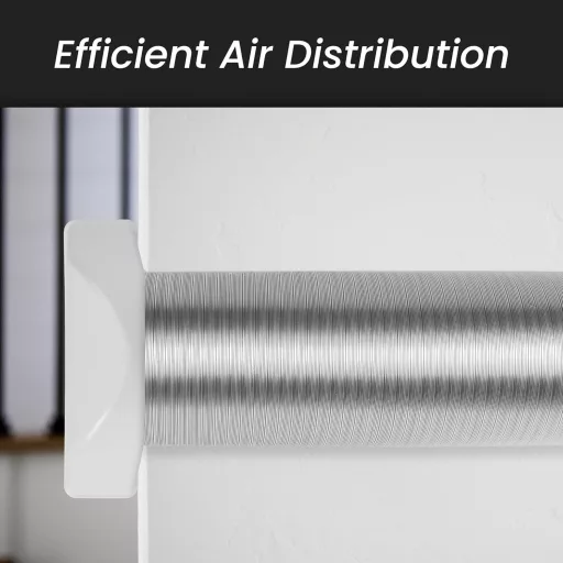 Repa Market Racord conductă plată-rotundă 90° 220x90mm - Diametru 125mm Ventilație Aer Condiționat Încălzire Răcire Plastic