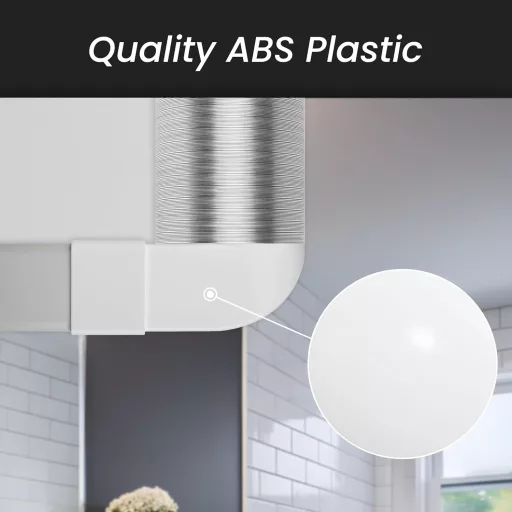 Repa Market Racord conductă plată-rotundă 90° 220x90mm - Diametru 125mm Ventilație Aer Condiționat Încălzire Răcire Plastic