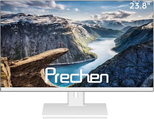 Monitor Prechen 23.8" FHD - Ecran Gaming Alb, Fără Margini, 75Hz, Panel VA, 1920x1080, HDMI/VGA, 4ms, VESA, Tehnologie de Protecție a Ochilor, Birou