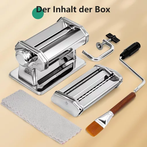 YASHE Rozsdamentes Tésztakészítő Gép 7 Fokozatú Vastagságbeállítással