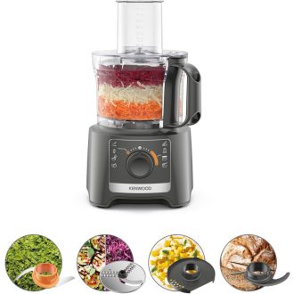   Kenwood Multipro Compact FDP31.020GY Model 2023, Food Processor with 2 Processing Speeds + Pulse, Bowl 2.1 L, Electric Vegetable Cutter for Chopping, Grating and Kneading, 800 W