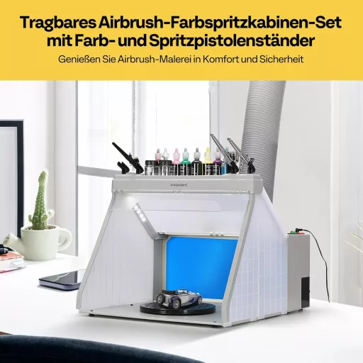 VIVOHOME Airbrush Kivonatrendszer LED Világítással és Forgóasztallal