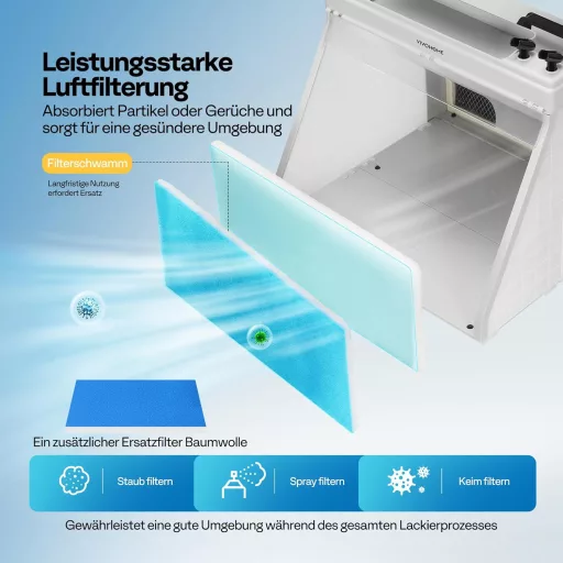 VIVOHOME Airbrush Kivonatrendszer LED Világítással és Forgóasztallal