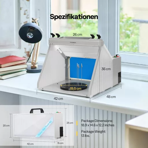 VIVOHOME Airbrush Kivonatrendszer LED Világítással és Forgóasztallal