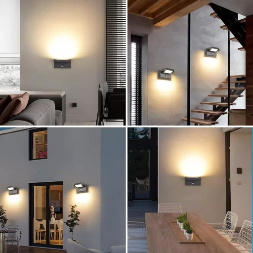 KUKAK LED kültéri fali lámpa mozgásérzékelővel, 350° forgatható, IP65 vízálló