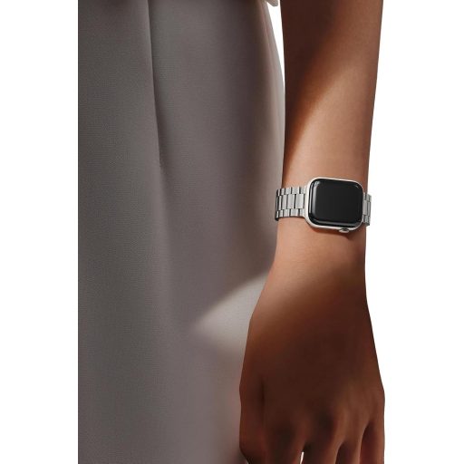 OULUOQI kovový remienok na Apple Watch 38-49 mm z nehrdzavejúcej ocele, unisex