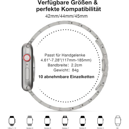 Brățară metalică OULUOQI Apple Watch 38-49mm oțel inoxidabil unisex