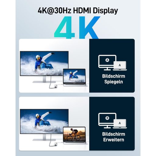 Acer 7 az 1-ben USB-C Hub HDMI 4K, 100W töltés, SD kártyaolvasó