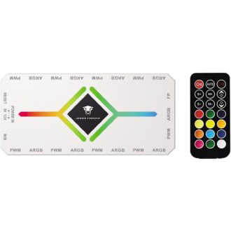   TZMRIT 2-in-1 ARGB PWM ventilátor hub kontrollerrel, 18 port, fehér